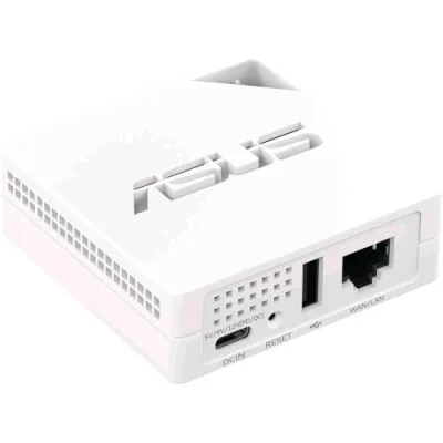 ASUS RT-AX50 Go Router Portatile 5G - 4G Dual Band Wi-Fi 6 (802.11AX) 1500 Mbps Mobile Tethering Wisp Funzioni VPN Complete, Porta USB-C Bianco