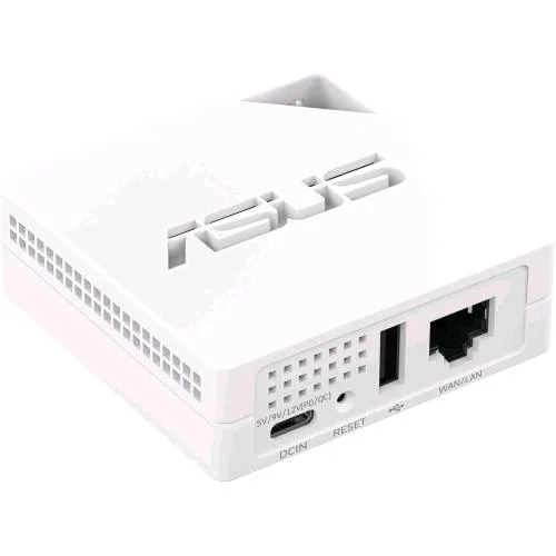 ASUS RT-AX50 Go Router Portatile 5G - 4G Dual Band Wi-Fi 6 (802.11AX) 1500 Mbps Mobile Tethering Wisp Funzioni VPN Complete, Porta USB-C Bianco