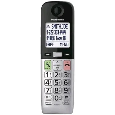 Panasonic KX-TGU430EXB Cordless DECT Senior Tasti Grandi Volume Amplificato Accesso Rapido a 3 Contatti Argento/Nero