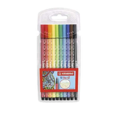 Stabilo Pen 68 Penna per Grafica Tratto 1 mm Colori Assortiti Conf. 10 Pz.