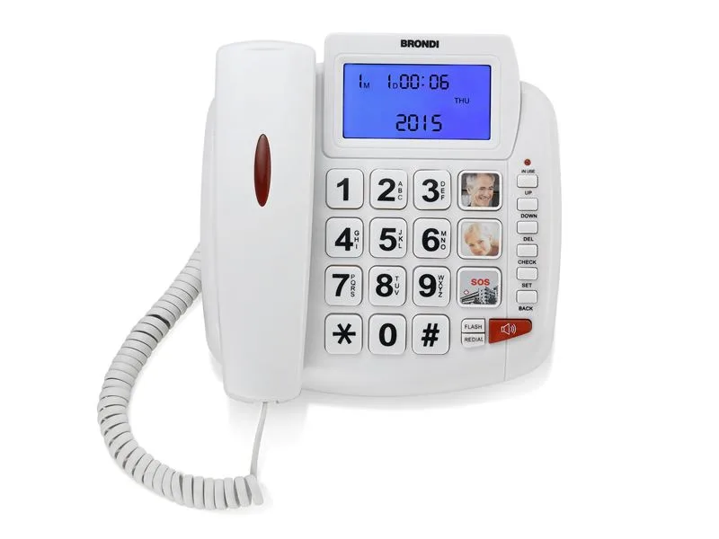 Brondi Bravo 90 LCD Telefono da Tavolo ID Chiamante Colore Bianco