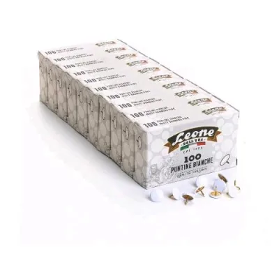 Leone Dell'Era Puntine Ricoperte Bianco Conf 10X100 Pz.