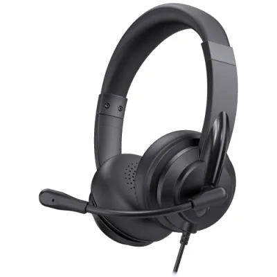 Nilox Cleartalk Cuffie Binaurali con Microfono Riduzione del Rumore Enc USB-C - USB-A Nero