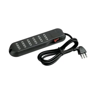 Bticino 3630GB Multipresa Slim 1.5m 6 Prese 10A con Interruttore Laterale Colore Nero