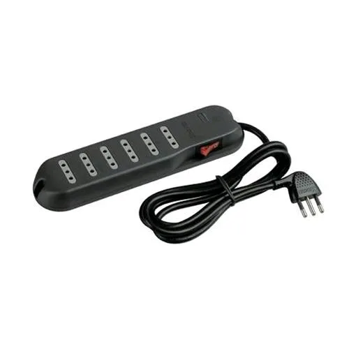 Bticino 3630GB Multipresa Slim 1.5m 6 Prese 10A con Interruttore Laterale Colore Nero