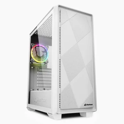 Sharkoon VS9 RGB Case ATX 3 Ventole Installate 120mm Pannello in Vetro Temperato White