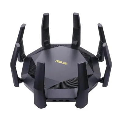 ASUS RT-AX89X Router 2-Stream AX6000 Dual Band Wi-Fi 6 Supporta la Tecnologia Mu-Mimo e Ofdma con Sicurezza di Rete Aiprotection Pro Doppie Porte 10G Nero