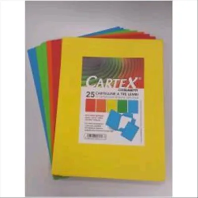 Blasetti Cartex Cartelline 3 Lembi con Stampa Arancio 245X328MM A4 Col. Rosso Conf 25 Pz.
