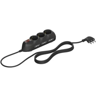 Bticino 3699GB Multipresa Compatta con Interuttore Luminoso 3.500 W Nero