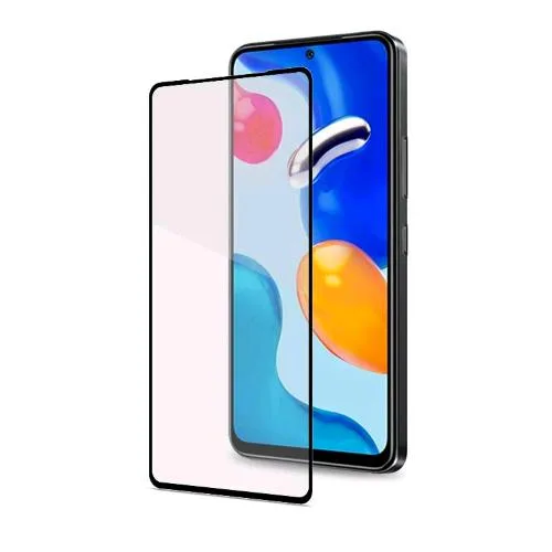 Celly Xiaomi Redmi Note 11/Note 11S Full Glass Vetro Temperato con Superficie Anti-Impronte e Bordi Colorati Trasparente Nero