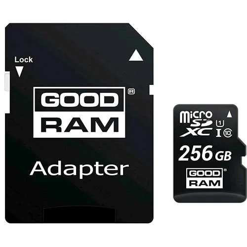 Goodram Micro SD 256GB + Adattatore Classe 10