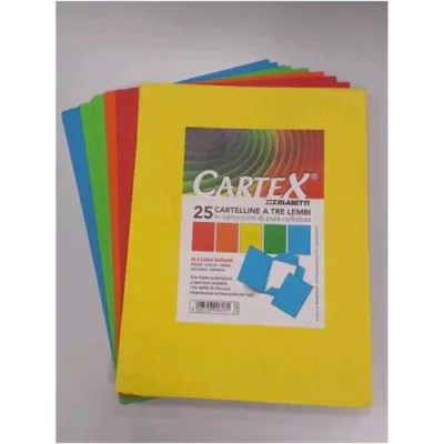 Blasetti Cartex Cartelline a 3 Lembi con Stampa in Cartoncino 180 g 245X328MM A4 Col. Verde Conf 25 Pz.