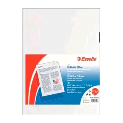 Esselte Office Buste a L in PP Antiriflesso CM 22X30 A4 Trasparente Conf 50 Pz.