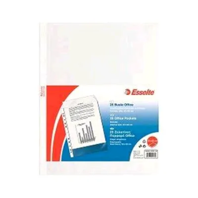 Esselte Office Buste con Foratura in PP Antiriflesso CM 22X30 A4 Trasparente Conf 15 Pz.