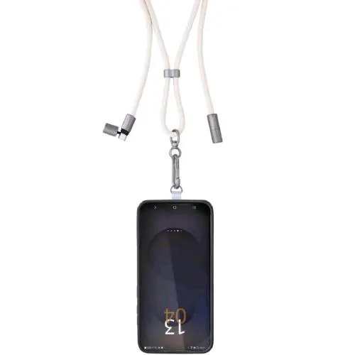Intenso Cordino di Ricarica/Dati Gan USB-C e Portacellulare 2 in 1 PD Quick Charge 4.0 60 W 1.65 m Beige