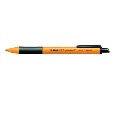 Stabilo Pointball Penna a Sfera a Scatto Punta Conica 0.5mm Colore Nero Conf 10 Pz.