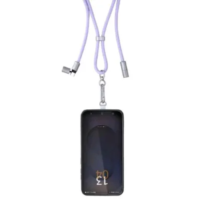 Intenso Cordino di Ricarica/Dati Gan USB-C e Portacellulare 2 in 1 PD Quick Charge 4.0 60 W 1.65 m Purple