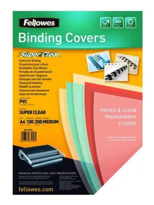 Fellowes Clear Copertina in PVC 210X297 mm 150MY Trasparente Conf 100 Pz.