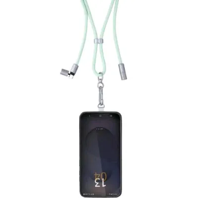 Intenso Cordino di Ricarica/Dati Gan USB-C e Portacellulare 2 in 1 PD Quick Charge 4.0 60 W 1.65 m Verde