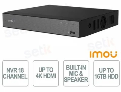 NVR 18CH IP 10MP H265 4K UHD BID VGA HDMI HD