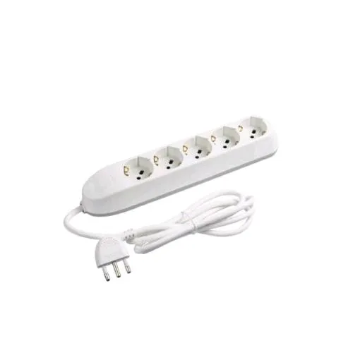 Bticino Multipresa 5 Schuko/Bipasso Cavo 1.5 m Spina ITA Angolata Bianco