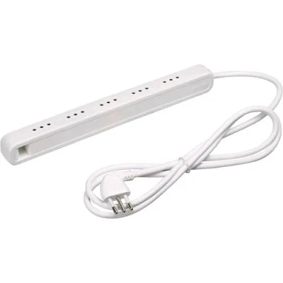 Bticino Multipresa Ultraslim 5 Prese Piccole 10A Cavo 1.5 m Spina Angolata Salvaspazio Fessura per Appenderla Bianco