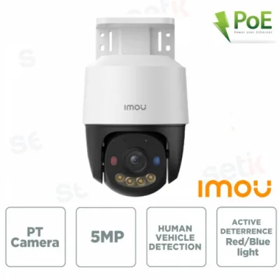 CAMERA POE 5MP PTZ ESTERNO AI 3.6MM/IR30/SD/MIC LUCI LED