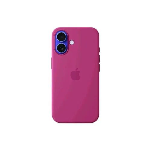 Apple iPHONE 16 Silicone Case Cover Magsafe in Silicone Fucsia