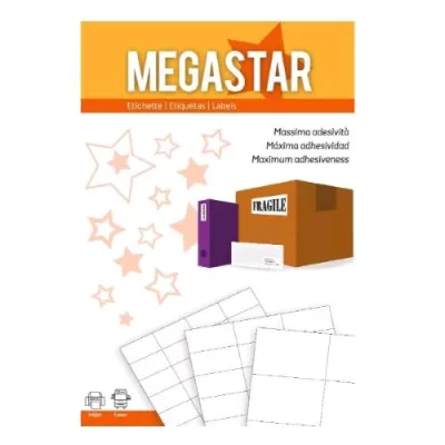 Megastar Conf 1200 Etichette Adesive 70X67,7 mm Bianco
