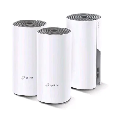 Tp-Link Deco E4 Wi-Fi Mesh System AC1200 Dual Band 2 Porte Ethernet 100 MBP/S Modalita Router e Access Point Parental Control 3 Pezzi Bianco