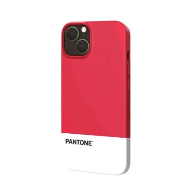 Pantone Apple iPHONE 13 Cover in Tpu Dotata di un Rivestimento in Silicone e Finitura Soft-Touch Rosso/ Bianco Logo Pantone