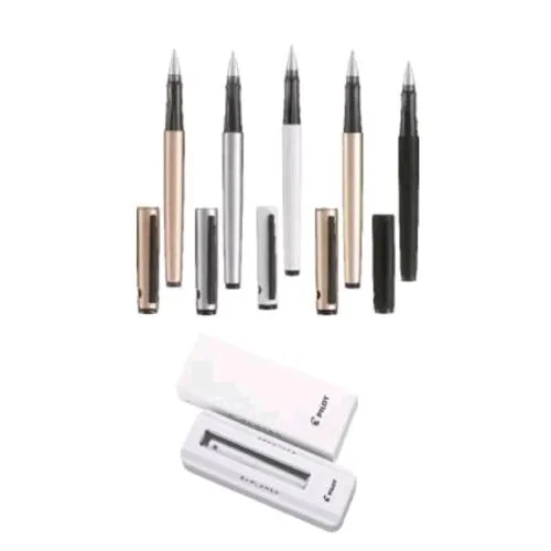 Pilot Explorer Penna Roller Punta Conica 0.7 mm Fusto Champagne Inchiiostro Nero Confezione Regalo