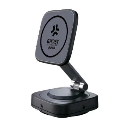 Celly Gost Supporto Magnetico Magsafe Rotazione a 360 Gradi Richiudibile per Auto o Scrivania Nero