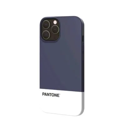 Pantone Apple iPHONE 13 Pro Cover in Tpu Dotata di un Rivestimento in Silicone e Finitura Soft-Touch Blu/ Bianco Logo Pantone