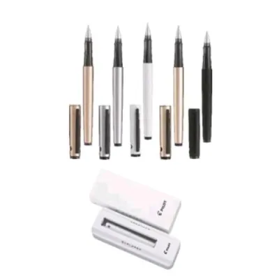Pilot Explorer Penna Roller Punta Conica 0.7 mm Fusto Oro Inchiiostro Nero Confezione Regalo