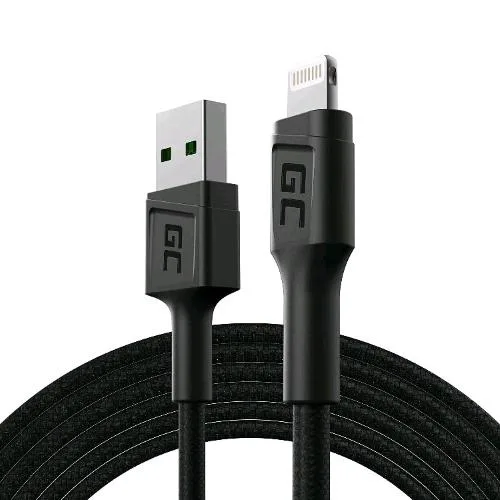 Green Cell KABGC21 Cavo Powerstream USB a Lightning Quick Charge 1.2m Black