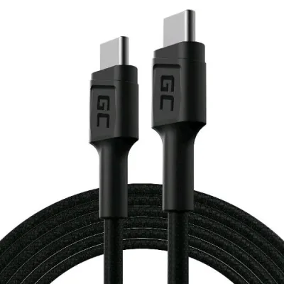 Green Cell KABGC30 Cavo USB-C a USB-C Powerstream 60W Power Delivery 1.2m Ricarica Rapida Quick Charge 3.0 Black