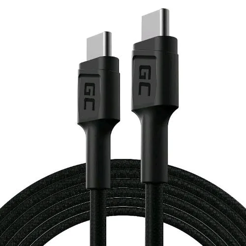 Green Cell KABGC30 Cavo USB-C a USB-C Powerstream 60W Power Delivery 1.2m Ricarica Rapida Quick Charge 3.0 Black