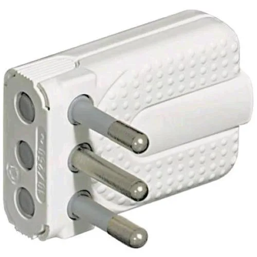 Bticino Spina Maschio Corner 10A Salvaspazio Spinotti Orientabili Bianco
