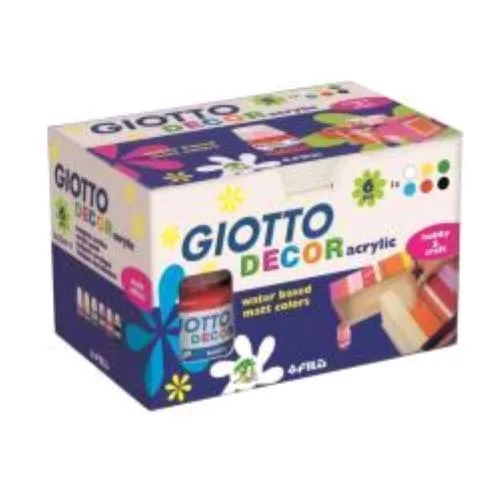 CF6Giotto Decor Tempera Acrilica in Barattolo da 25 ml Colori Assortiti Conf 6 Pz.