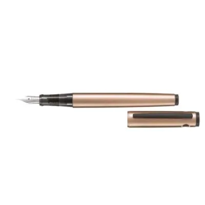 Pilot Explorer Penna Stilografica Fusto Champagne Astuccio in Metallo Inchiostro Blu
