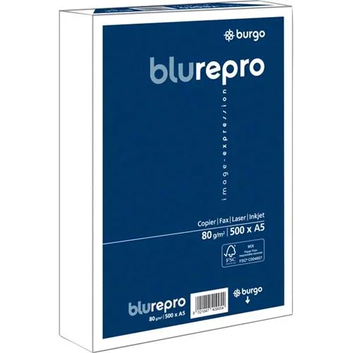 Burgo 1104470 Confezione 10 Risme Carta Formato A5 Peso 80g/M2 Colore Bianco