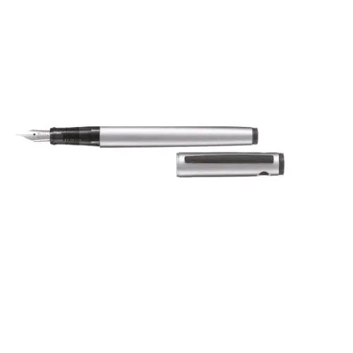 Pilot Explorer Penna Stilografica Fusto Silver Astuccio in Metallo Inchiostro Blu