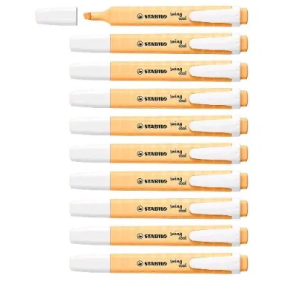 Stabilo Swing Cool Pastel Evidenziatore Punta a Scalpello 1/4 mm Arancione Papaya Conf 10 Pz.