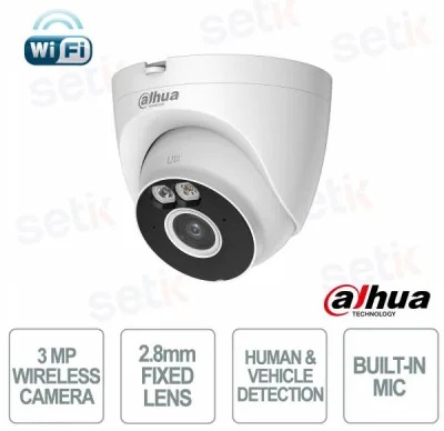 CAMERA IP WIFI PT 3MP 4MM-1.6 DOME ICR IR30 DUALIGHT SD 12VDC LAN