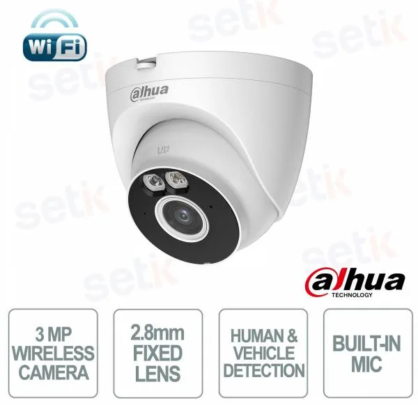CAMERA IP WIFI PT 3MP 4MM-1.6 DOME ICR IR30 DUALIGHT SD 12VDC LAN