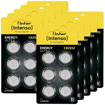 Intenso Energy Ultra CR2032 Batterie a Bottone al Litio in Blister da 6 Pz. x 10 Blister Totale 60 Pz.