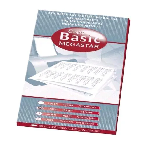 Megastar Conf 400 Etichette Adesive 105X148 mm Bianco