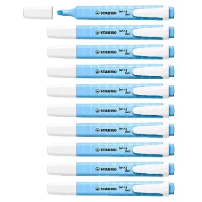 Stabilo Swing Cool Pastel Evidenziatore Punta a Scalpello 1/4 mm Azzurro Cielo Conf 10 Pz.