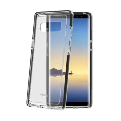 Celly Hexagon Samsung Galaxy Note 8 Cover Trasparente Bordi Neri